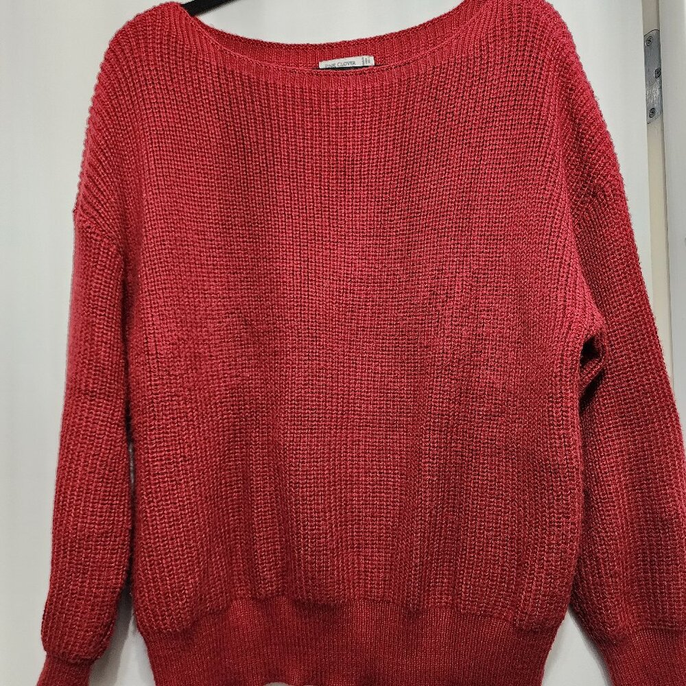 Pink Clover Ferdinand red sweater boatneck